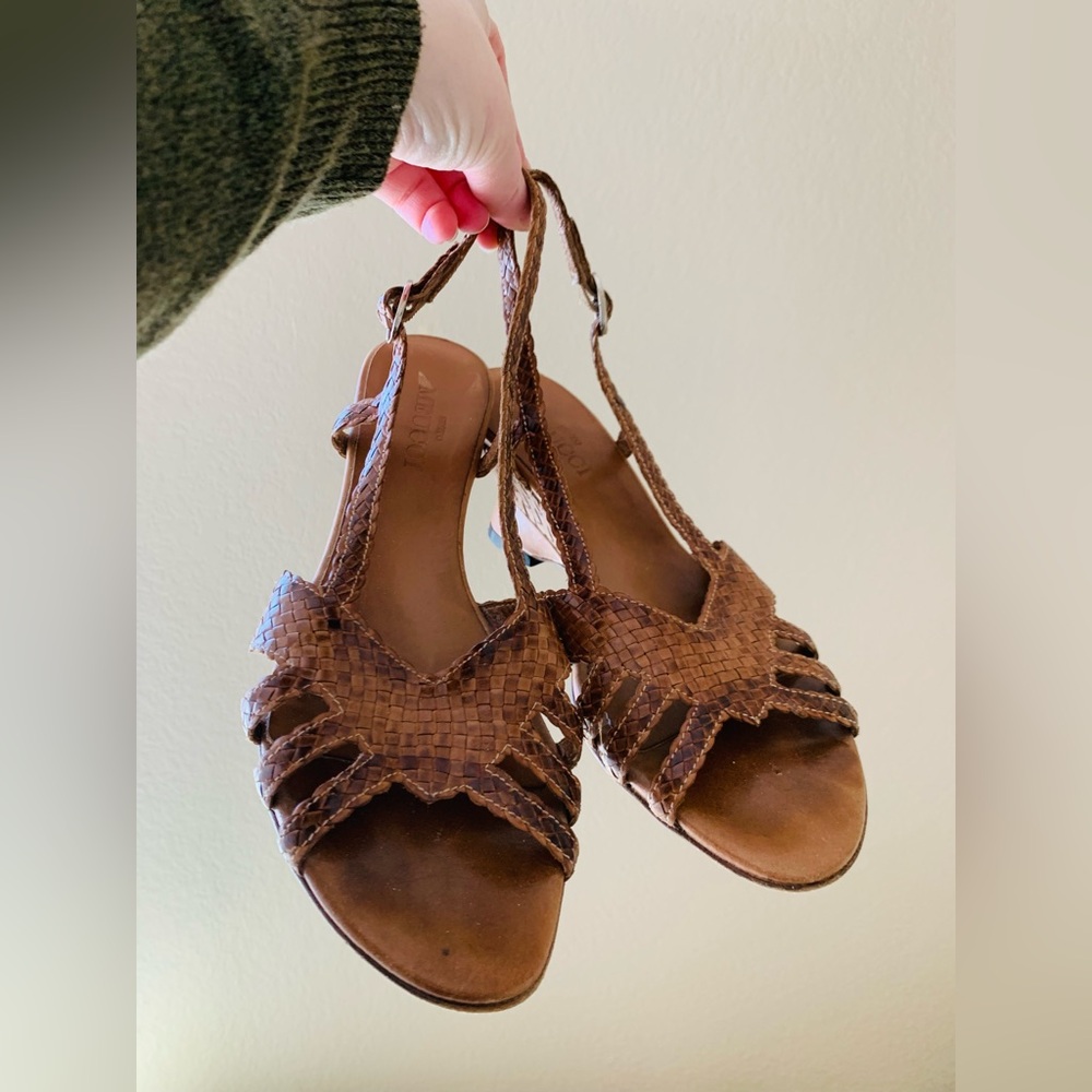 Vintage Italian leather sandals tan/brown- 8.5/8